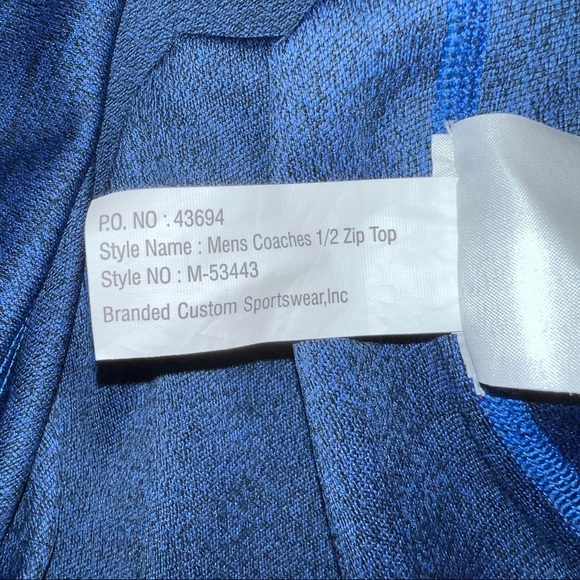 Nike Dri Fit Mens Coaches 1/2 Zip Blue Pullover - Picture 10 of 11